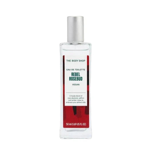 The Body Shop Rebel Rosebud perfume bottle on a white background
